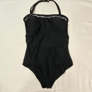 Ellen Tracey Halter Top Scoop Back Strap One Piece